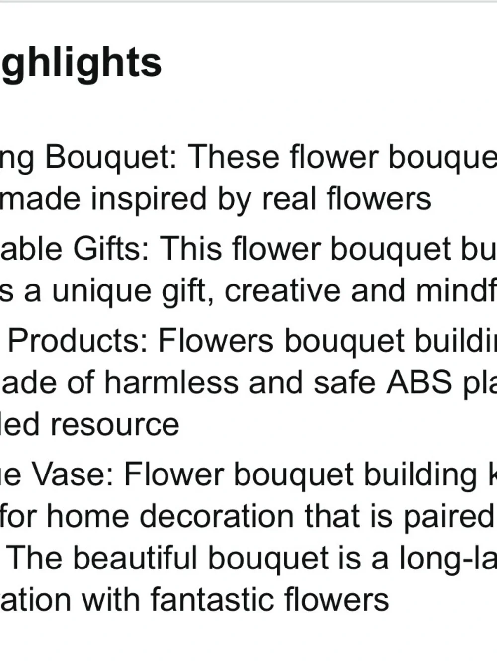 Adult KB7042 White Vase Bouquet Building Kit with Multicolor Blooms 730 Pieces